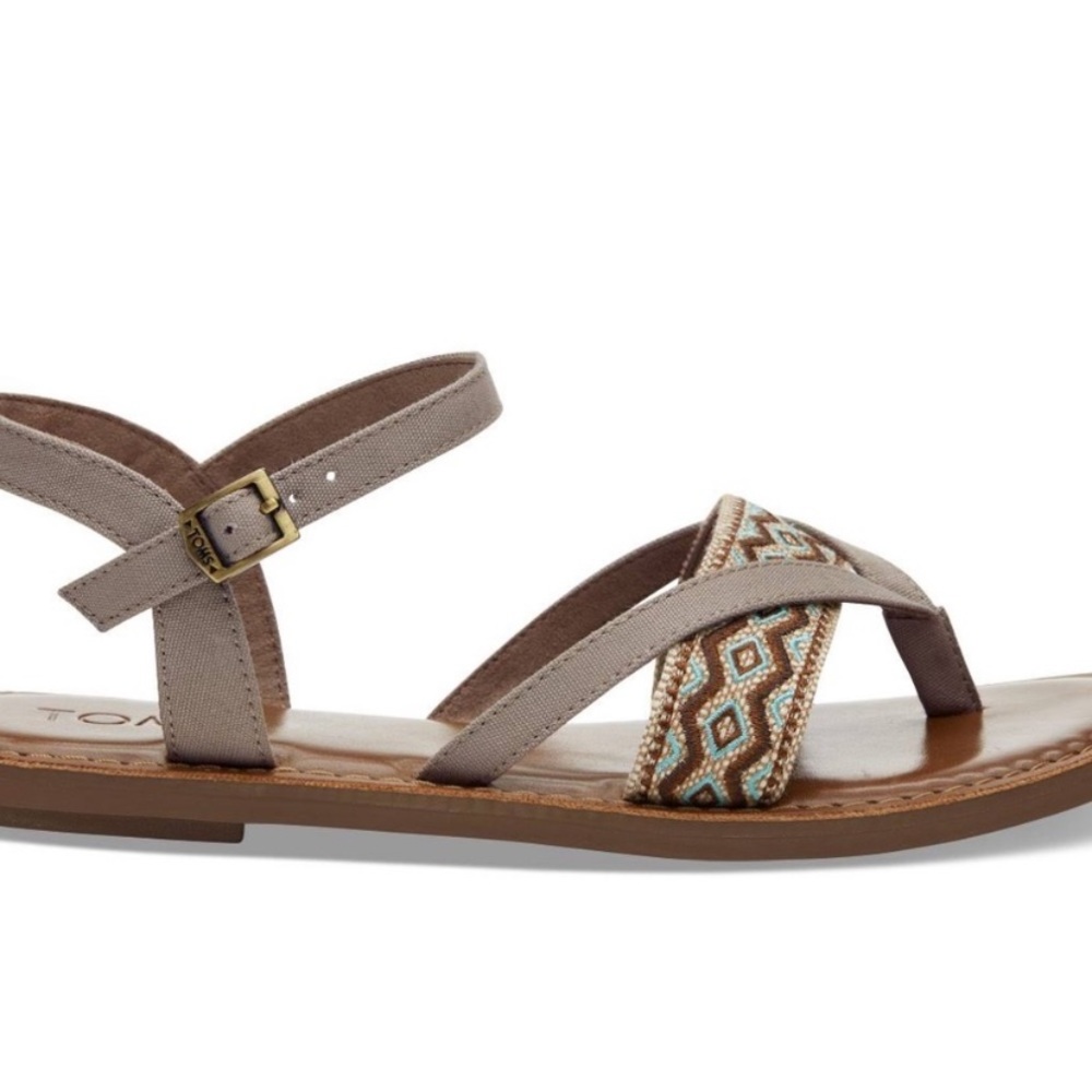 Toms lexi desert taupe canvas sandals